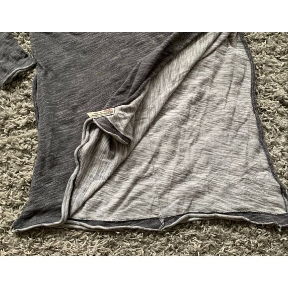 Free People Beach In A Hurry Hoodie Gray hooded BOHO SHIRT TOP sz O/S - Picture 6 of 9